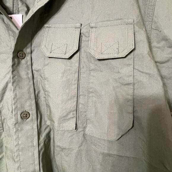 GUESS Men's Parker Poplin Utility Shirt Army Green Size Small Regular‎ NWT - Picture 4 of 7